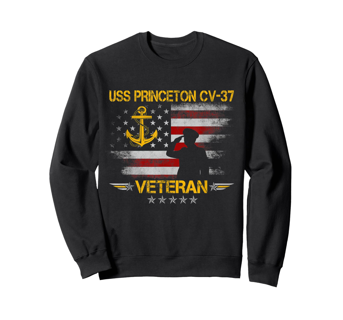 USS Princeton (CV-37) Aircraft Carrier Veteran Flag Vintage T-Shirt