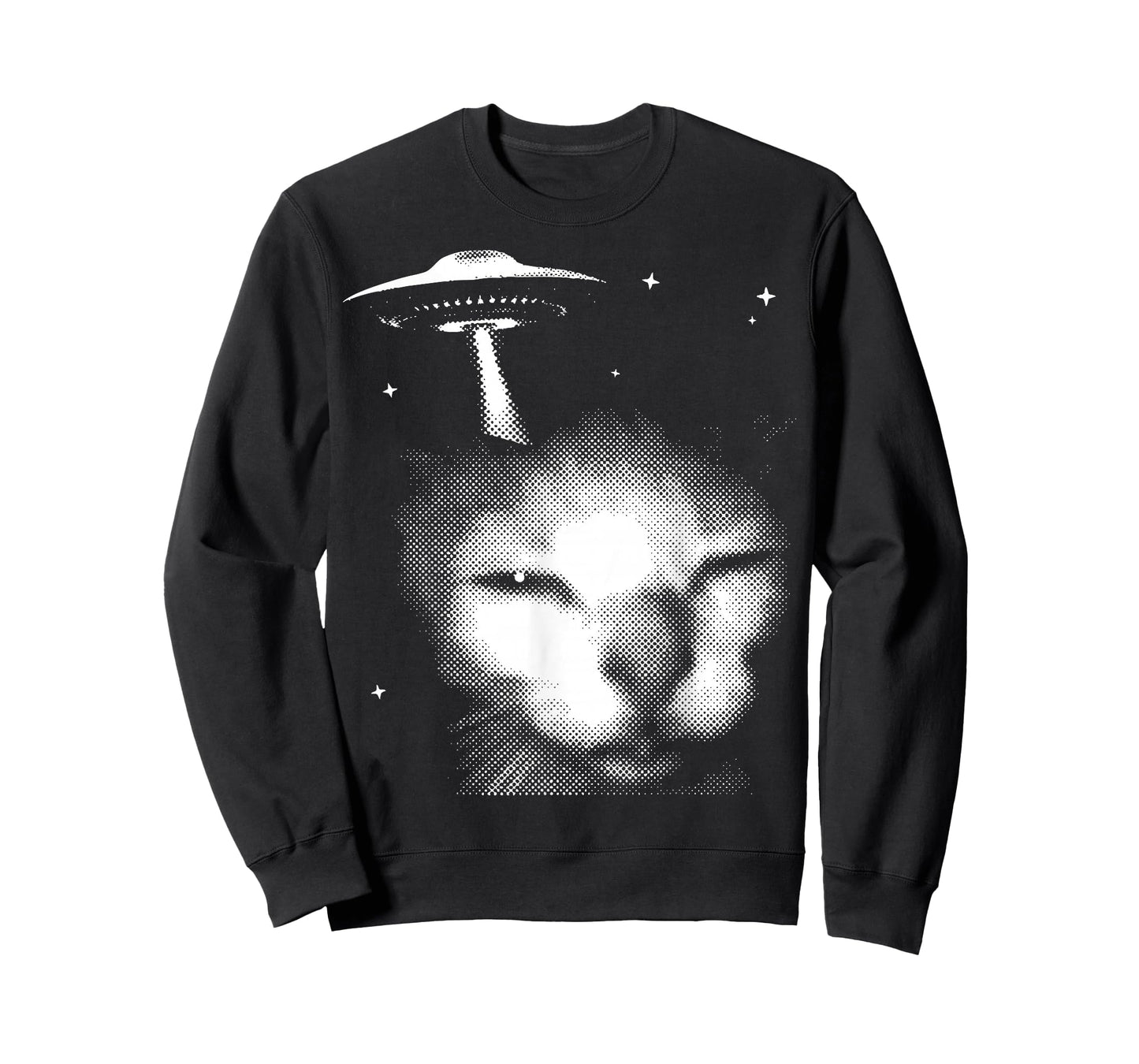 Alien Cat Meme UFO Vintage Graphic Tee Y2K Funny Silly Cat T-Shirt