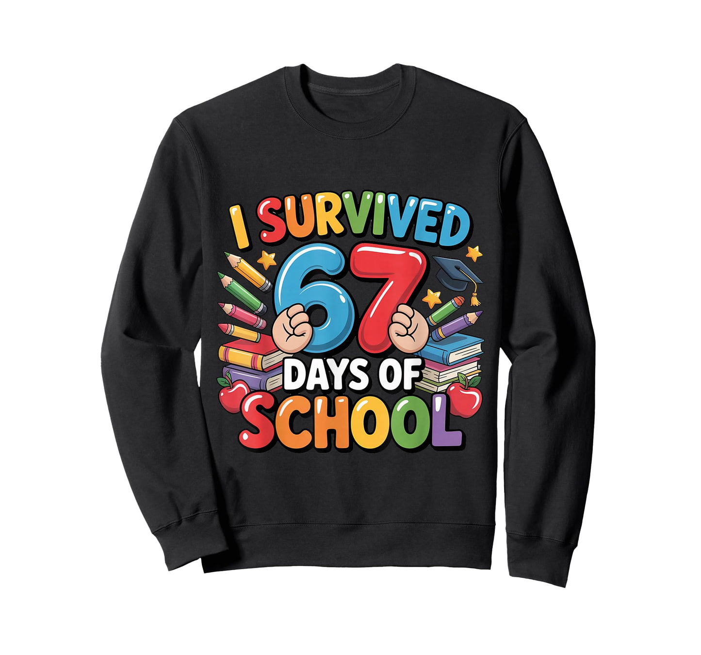 I Survived 67 Days of School Funny Six Seven 6 7 Meme Z Gen T-Shirt
