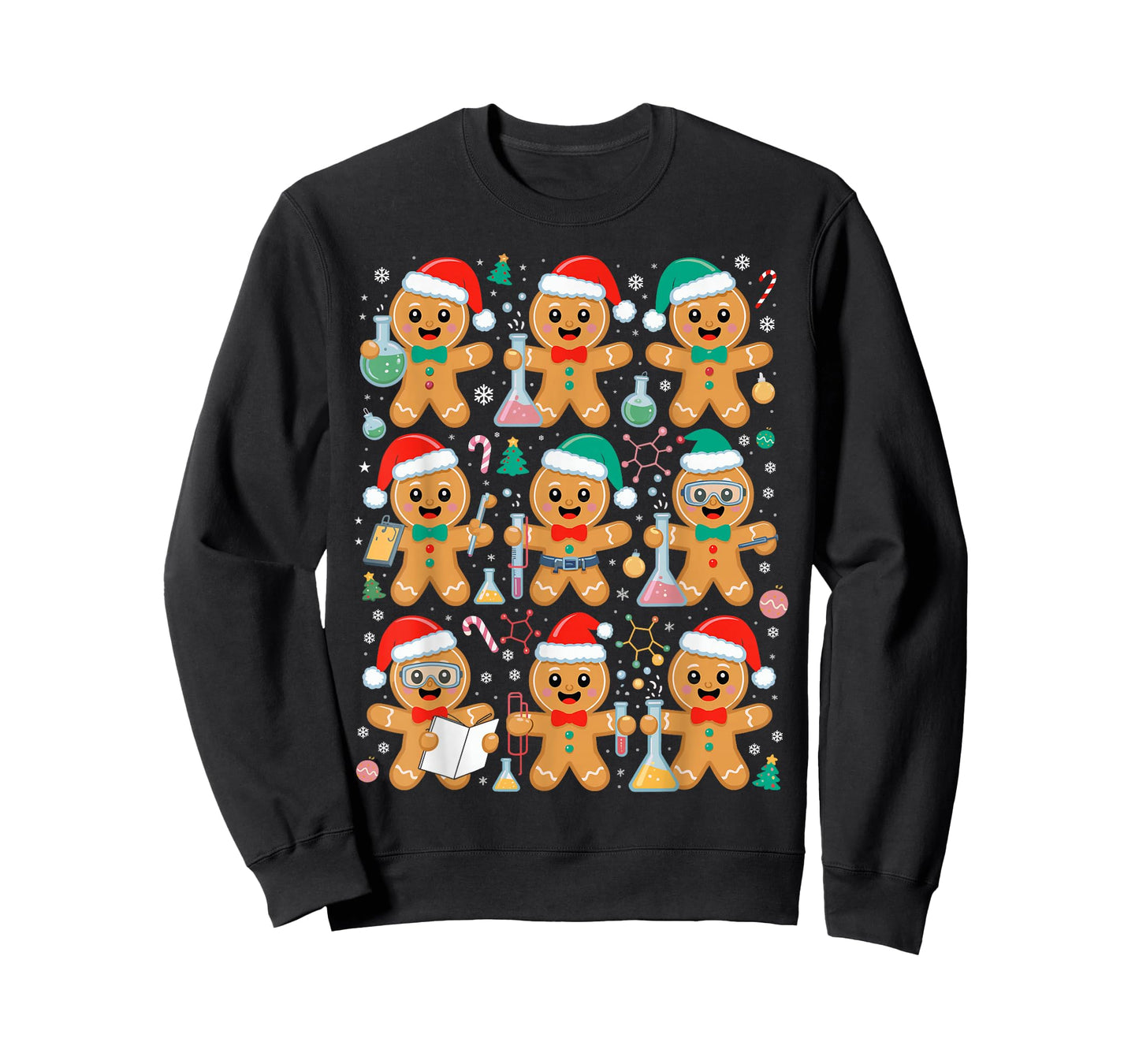 Christmas Science Chemistry Teacher Gingerbread Laboratory T-Shirt
