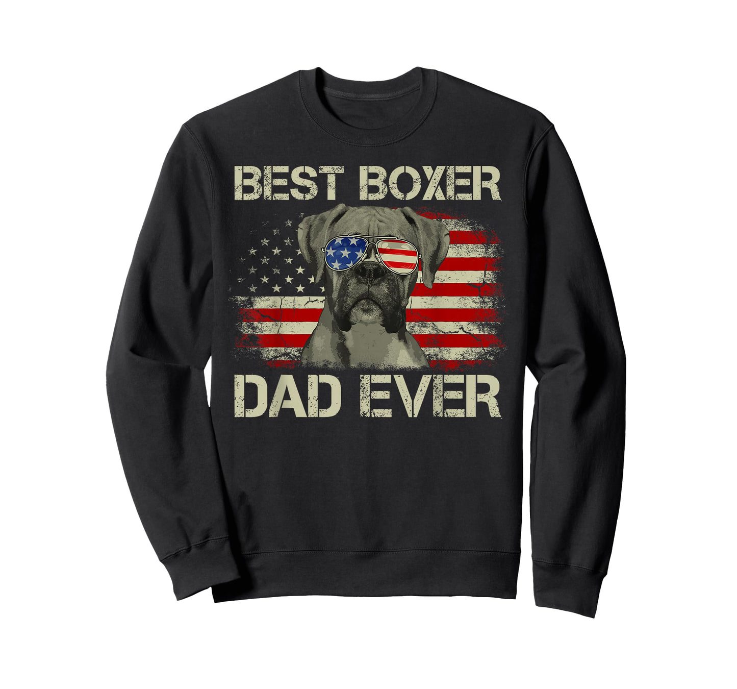 Best Boxer Dad Ever Tshirt Dog Lover American Flag Gift T-Shirt