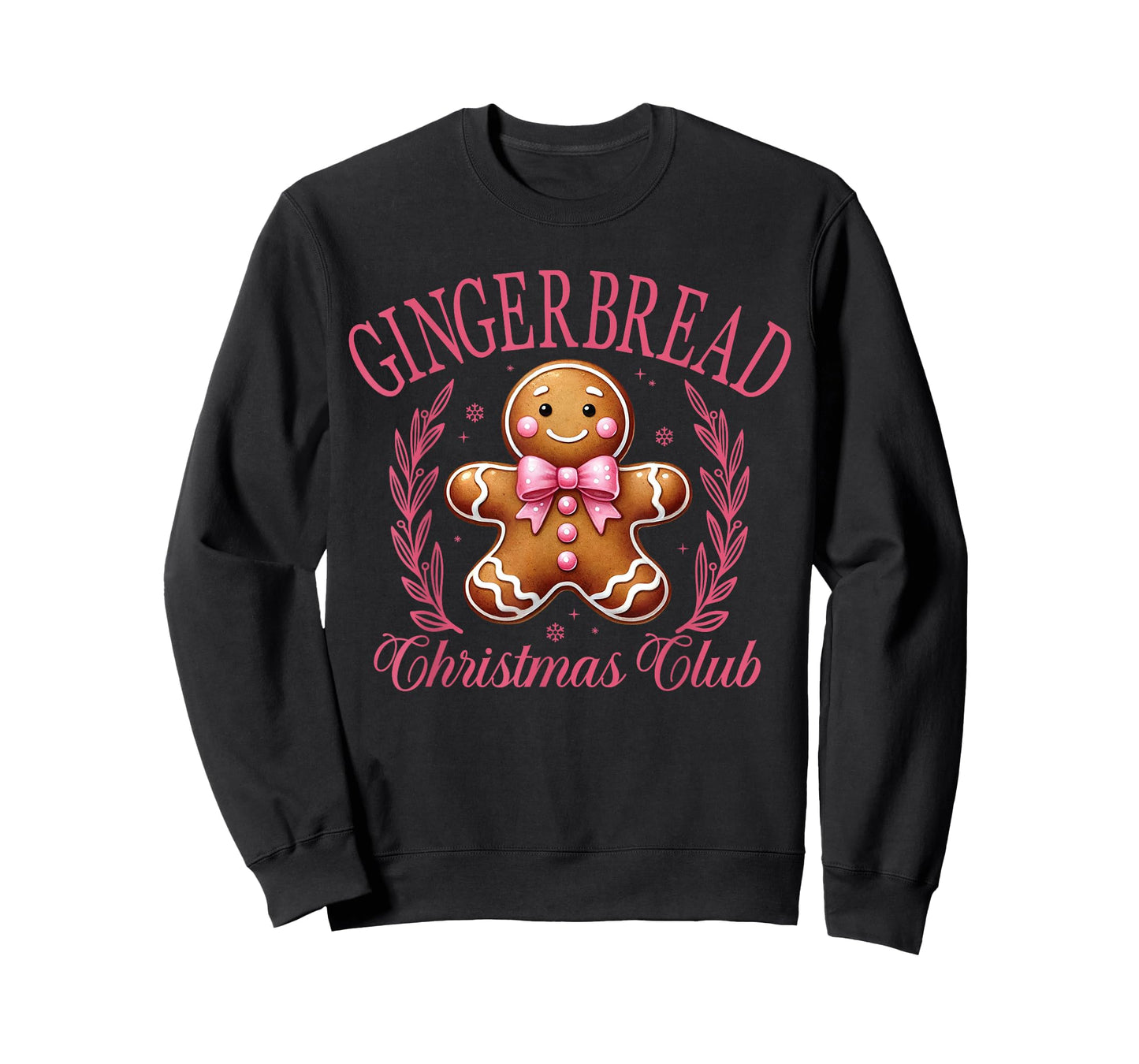 Coquette Bow Pink Gingerbread Christmas Girl Women Xmas T-Shirt