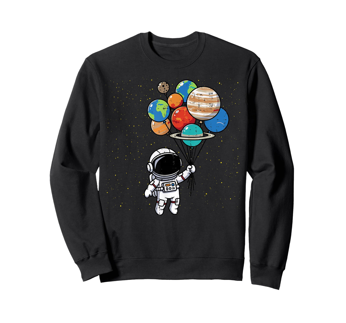Astronaut Planet Balloons Cute Space Galaxy Boys Girls Kids T-Shirt