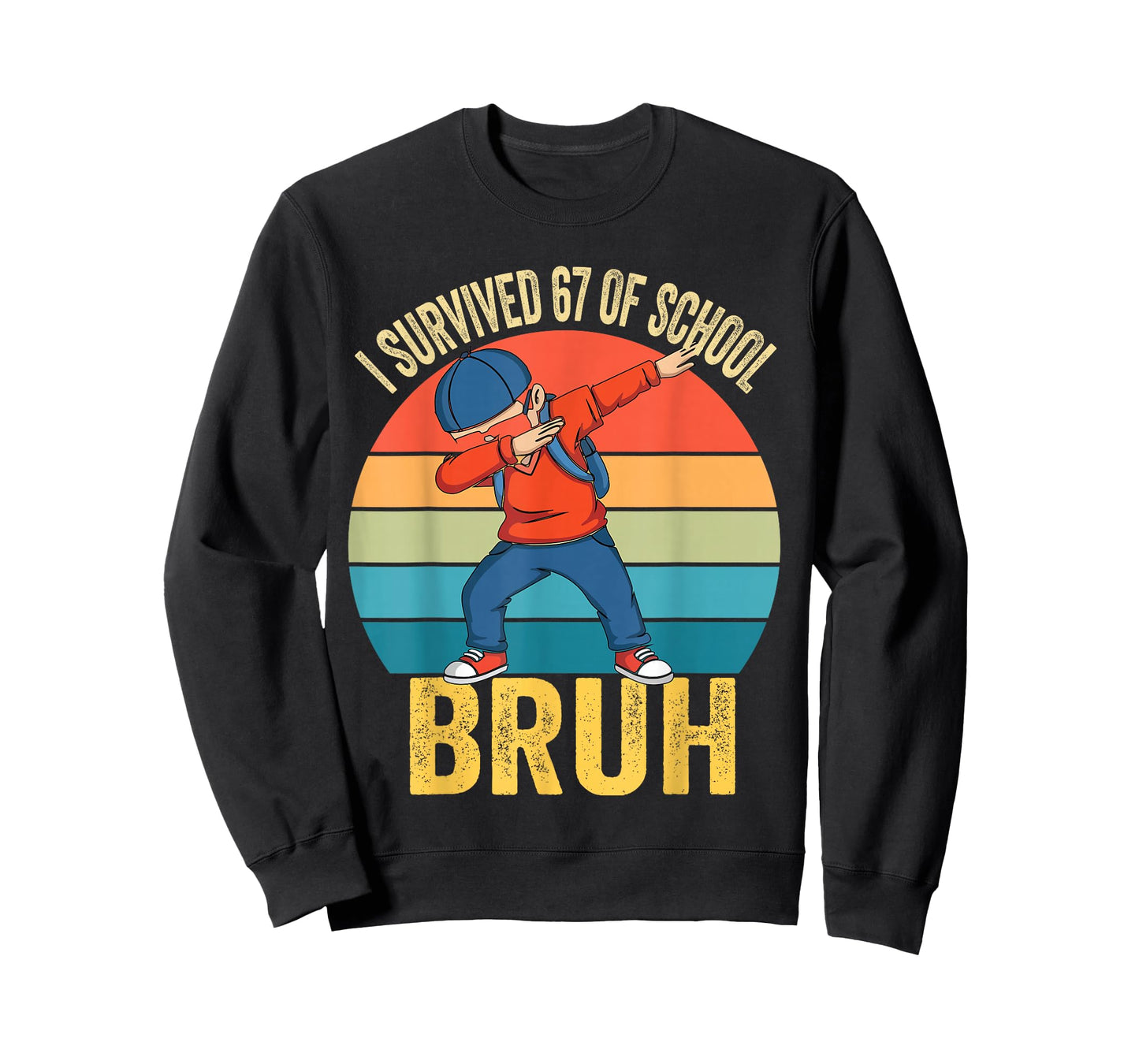 I Survived 67 Days of School Bruh Dabbing Six Seven Funny T-Shirt