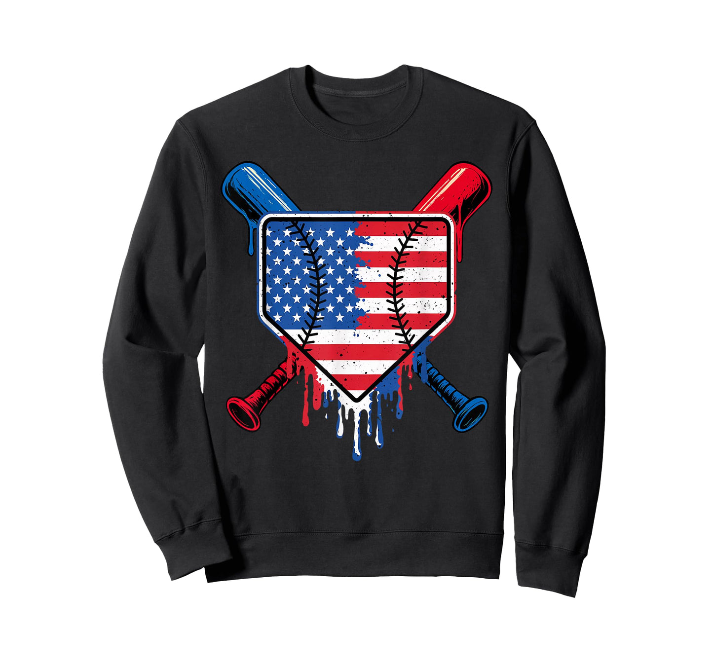 Baseball Drip Boys Ice Cream Patriotic American Flag T-Shirt