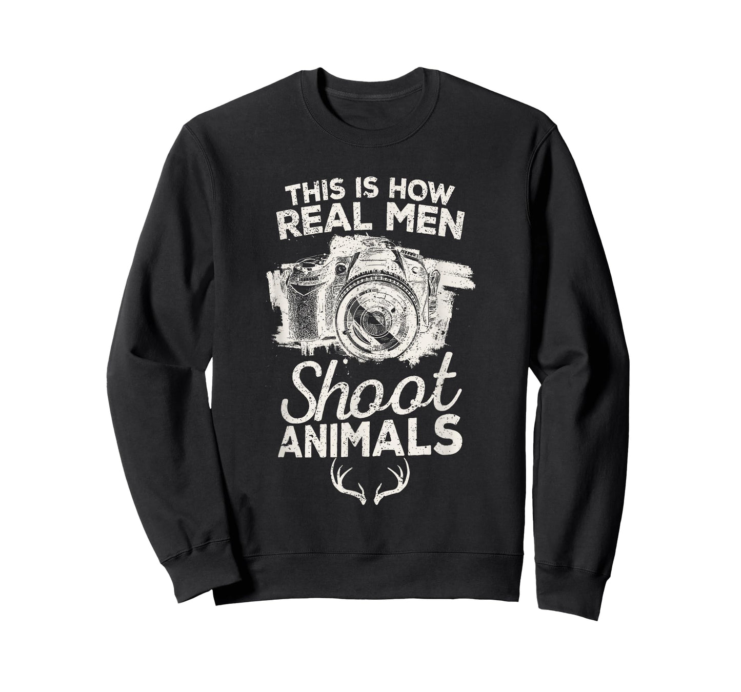 This is How Real Men Shoot Animals Camera Wild Hunting Vegan T-Shirt