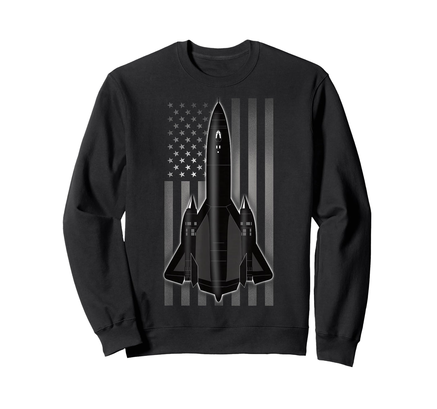 SR-71 Blackbird and American Flag T-Shirt