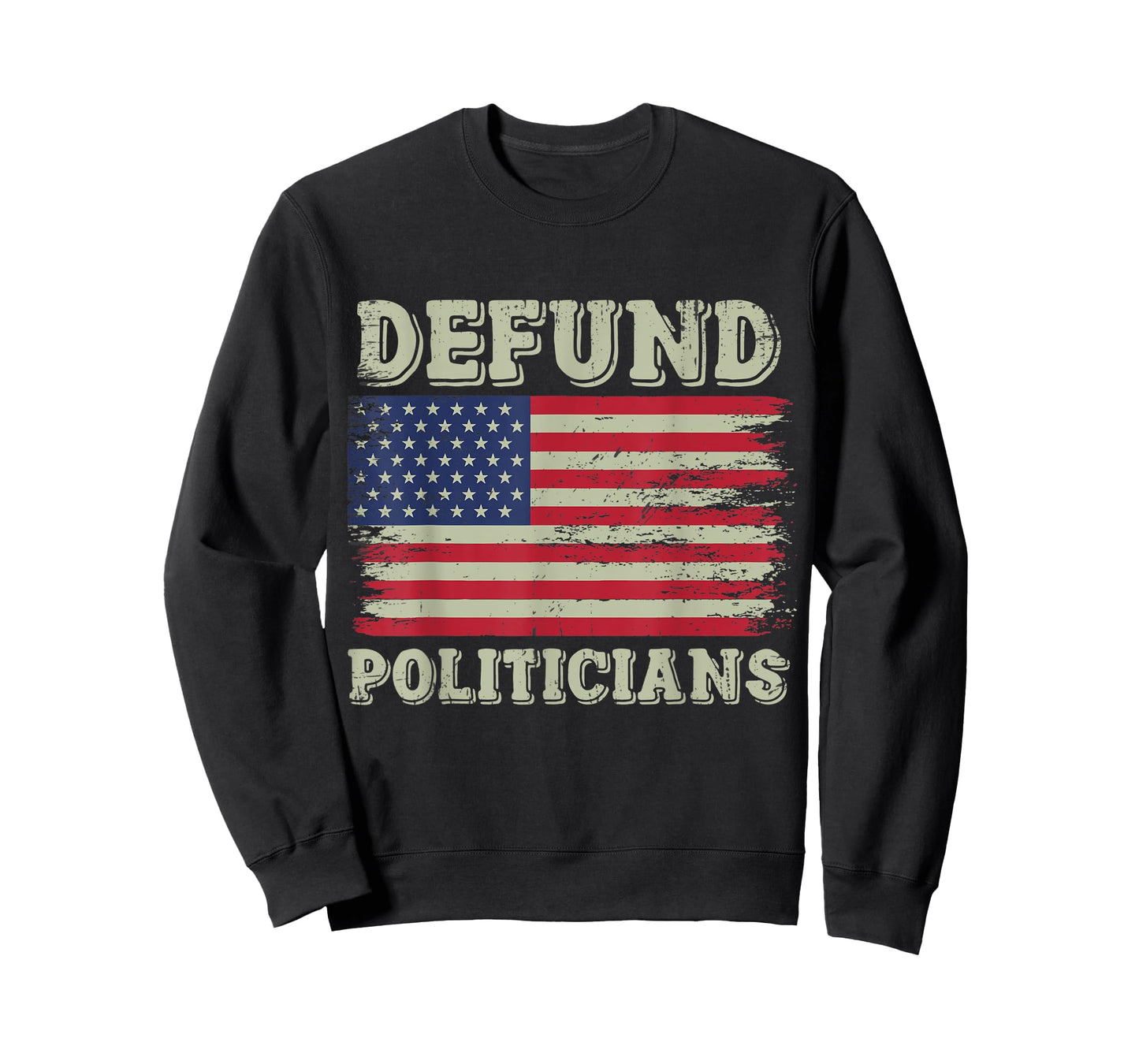 Defund Politicians Vintage American Flag T-Shirt for Women Men