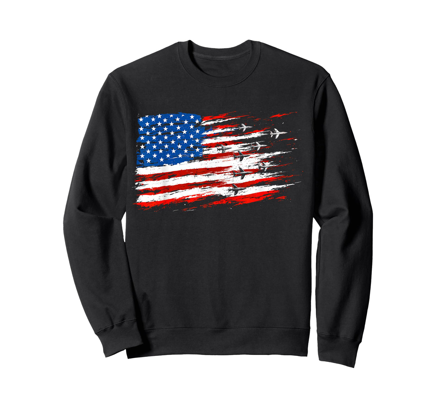 Airplane American Flag Aviation Fighter Jets 4th of July T-Shirt