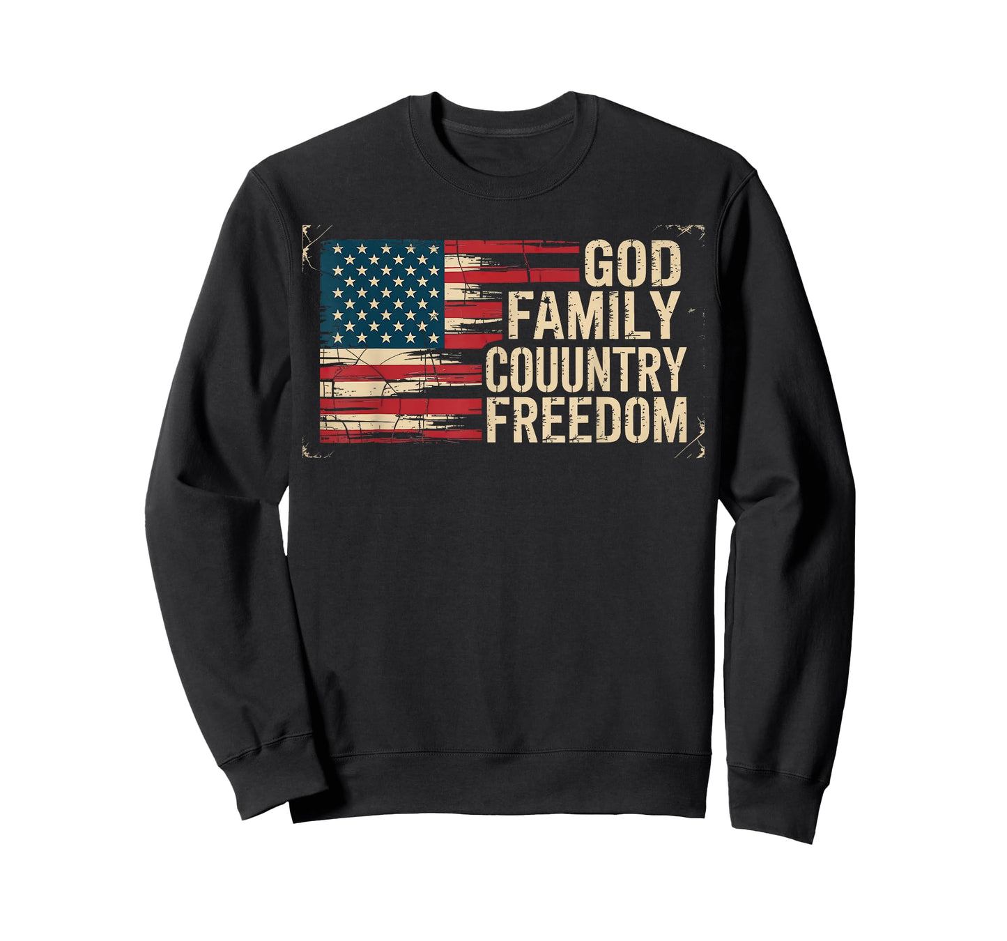 God Family Country Freedom USA Flag T-Shirt