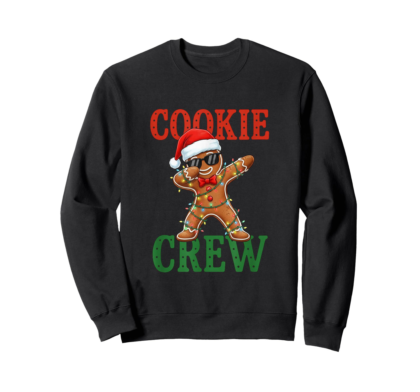 Cookie Crew Dabbing Gingerbread Man Santa Hat Christmas T-Shirt