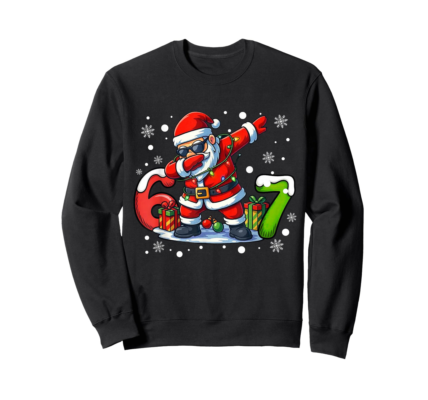 6 7 Meme Christmas 67 Six Seven Santa Dabbing Xmas Boys Kids T-Shirt