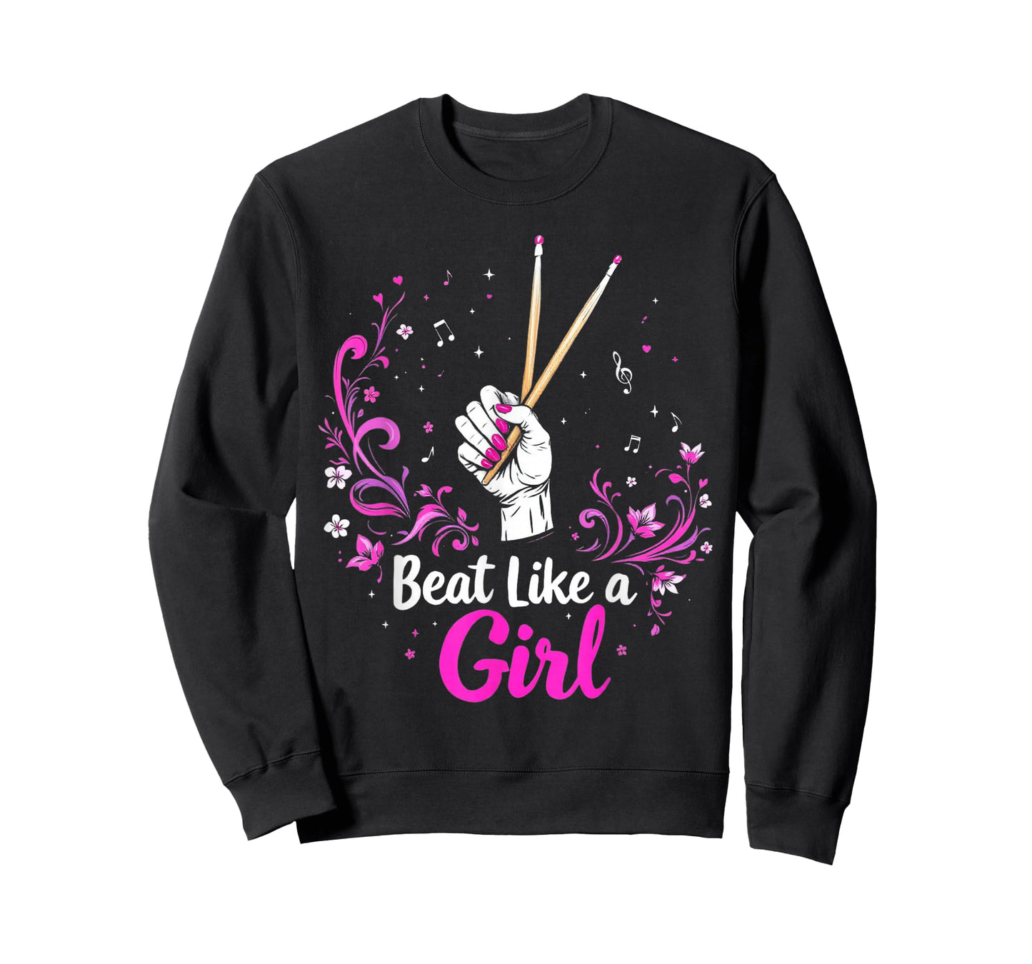 Funny Drummer Art For Girls Women Drumming Drum Set Girl T-Shirt