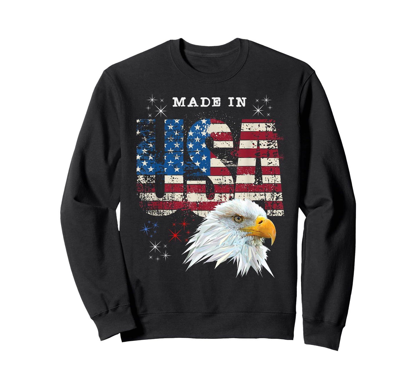 Made in USA Patriotic American Flag Bald Eagle America T-Shirt