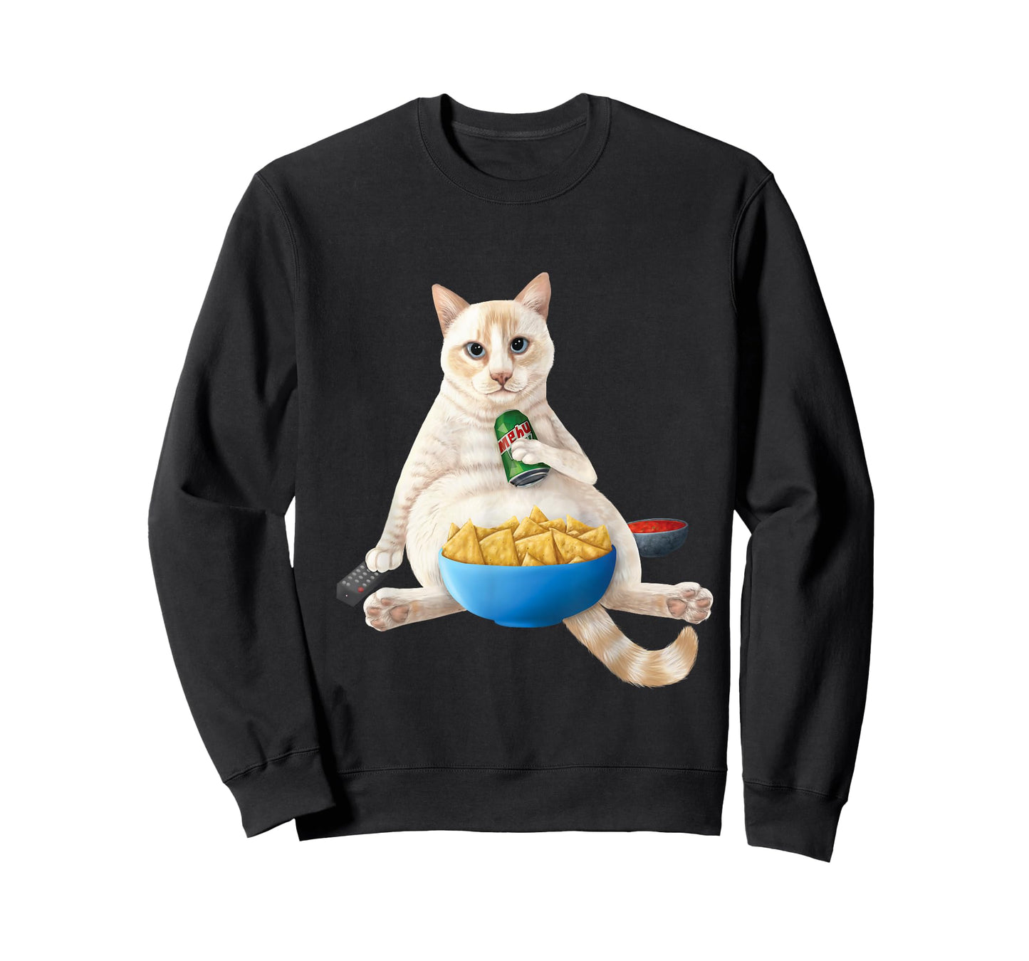 Flame point Siamese - white cat with a soda and snacks T-Shirt