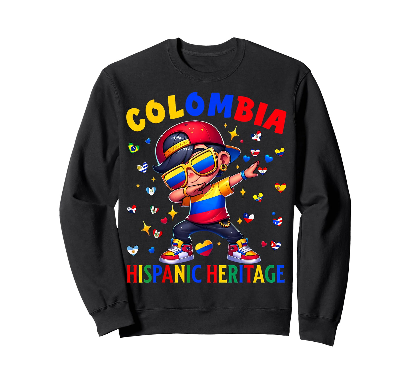 Hispanic Heritage Month Colombia Flag Colombian Boy Kids T-Shirt