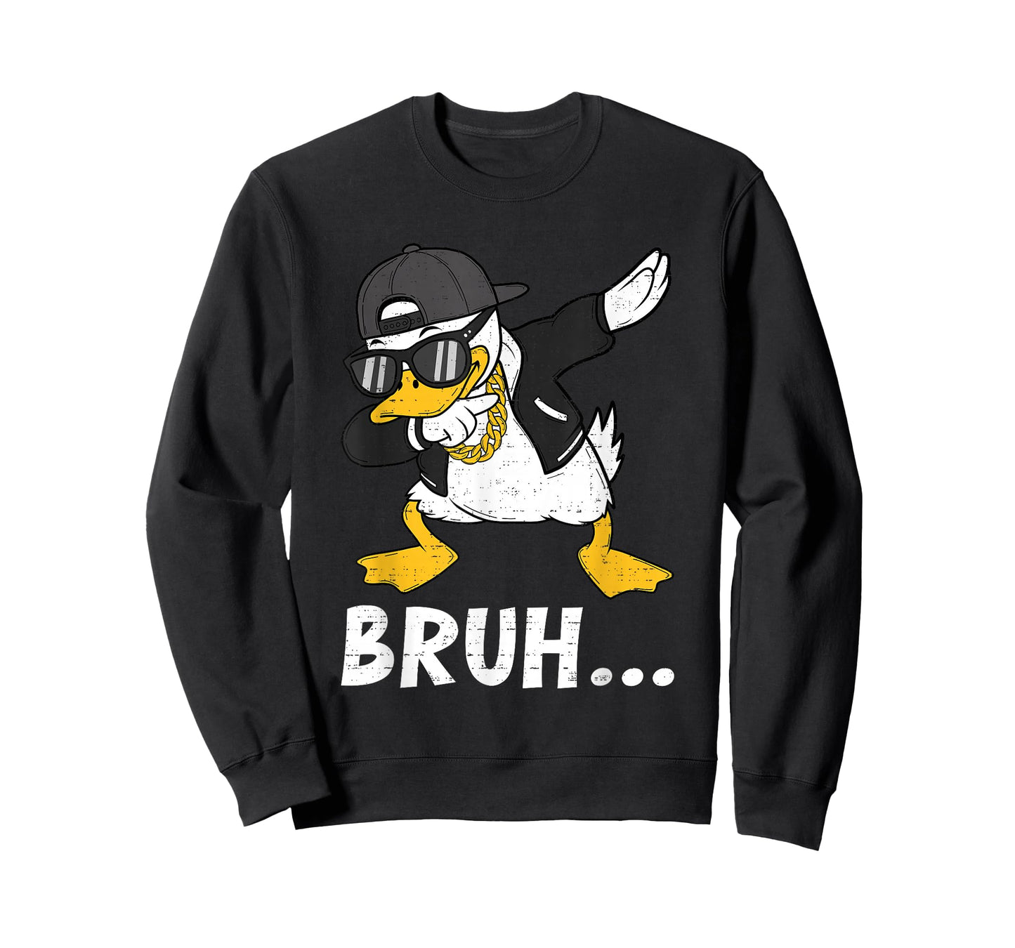 Funny Dabbing Duck Bruh Bro Dab Meme Humor Rubber Teens Boys T-Shirt