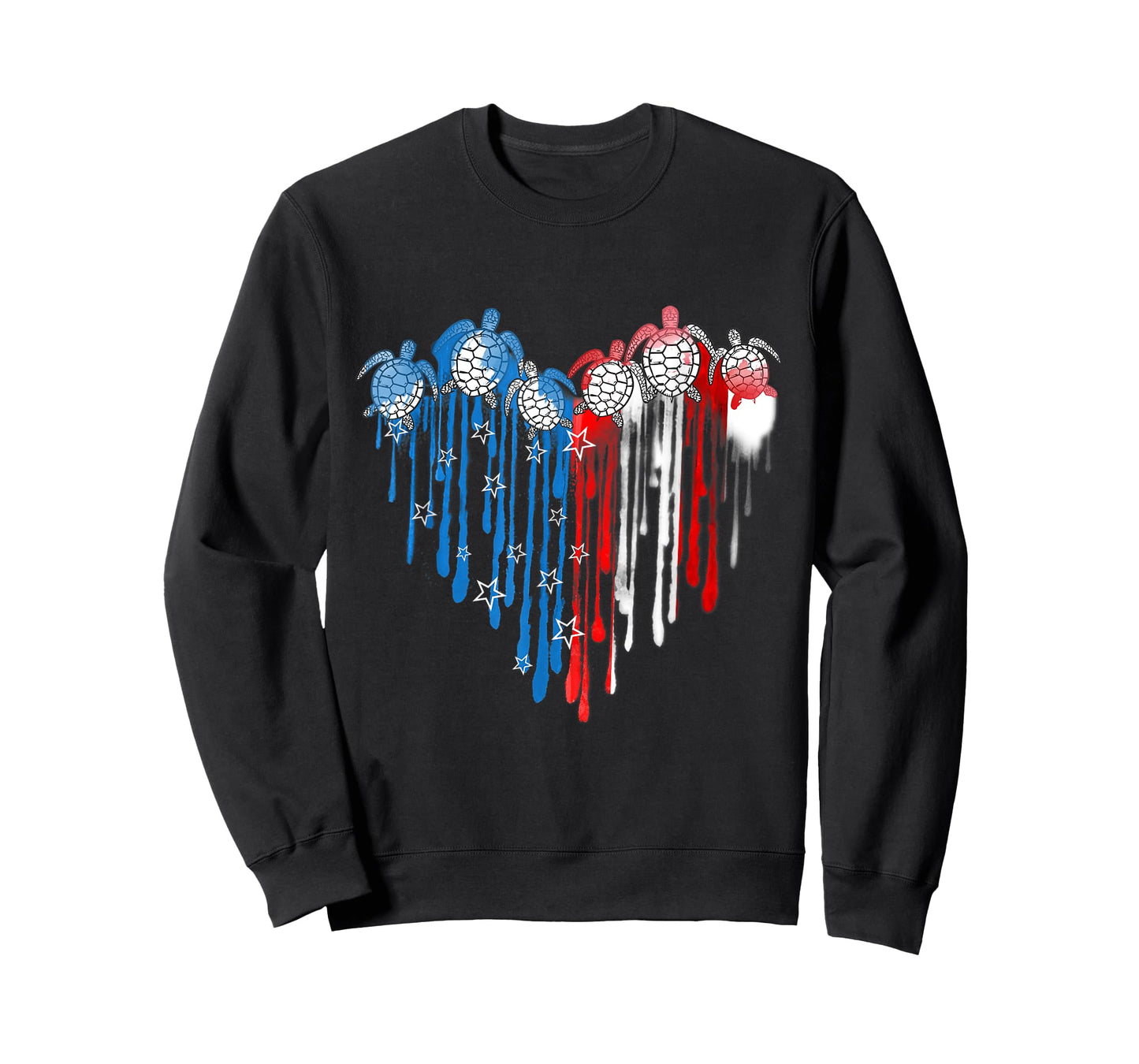 Turtles USA Flag Stars Stripes 4th of July Independence Day T-Shirt