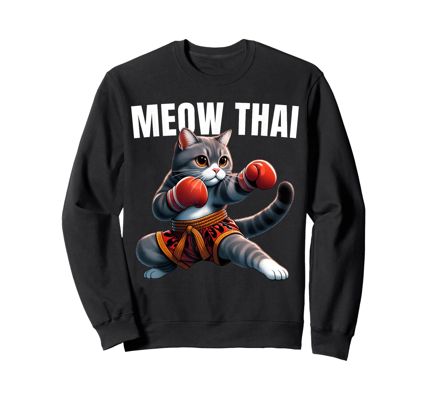 Funny Muay Thai Cat Meow Thai Boxing Martial Art Kids T-Shirt