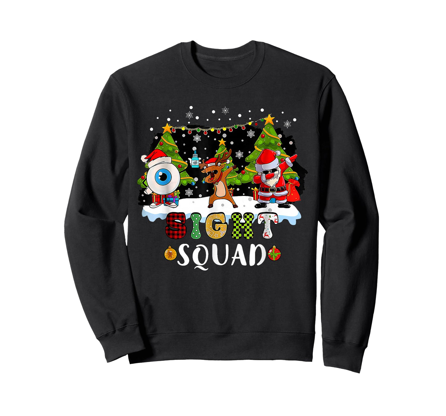 Christmas Sight Squad Santa Reindeer Dabbing Optometrist T-Shirt