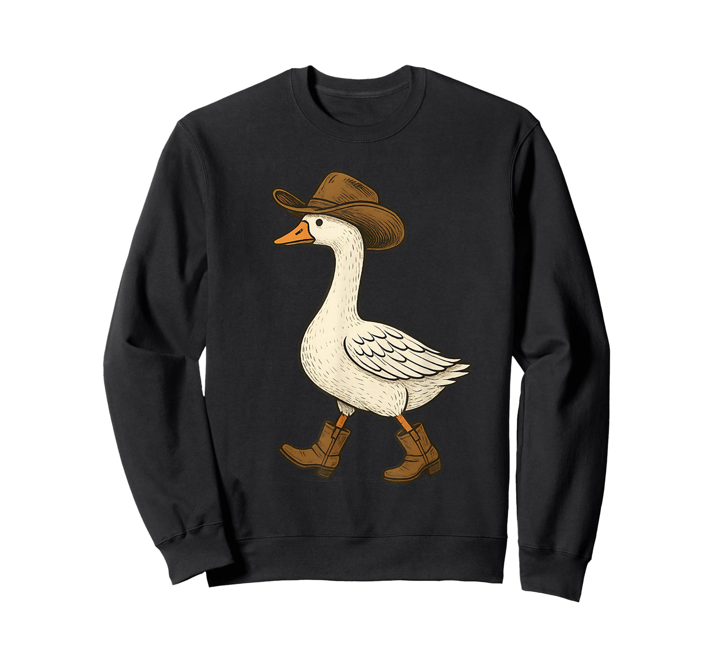 Cowboy Goose Funny Western Walking Boots Hat Humor Design T-Shirt