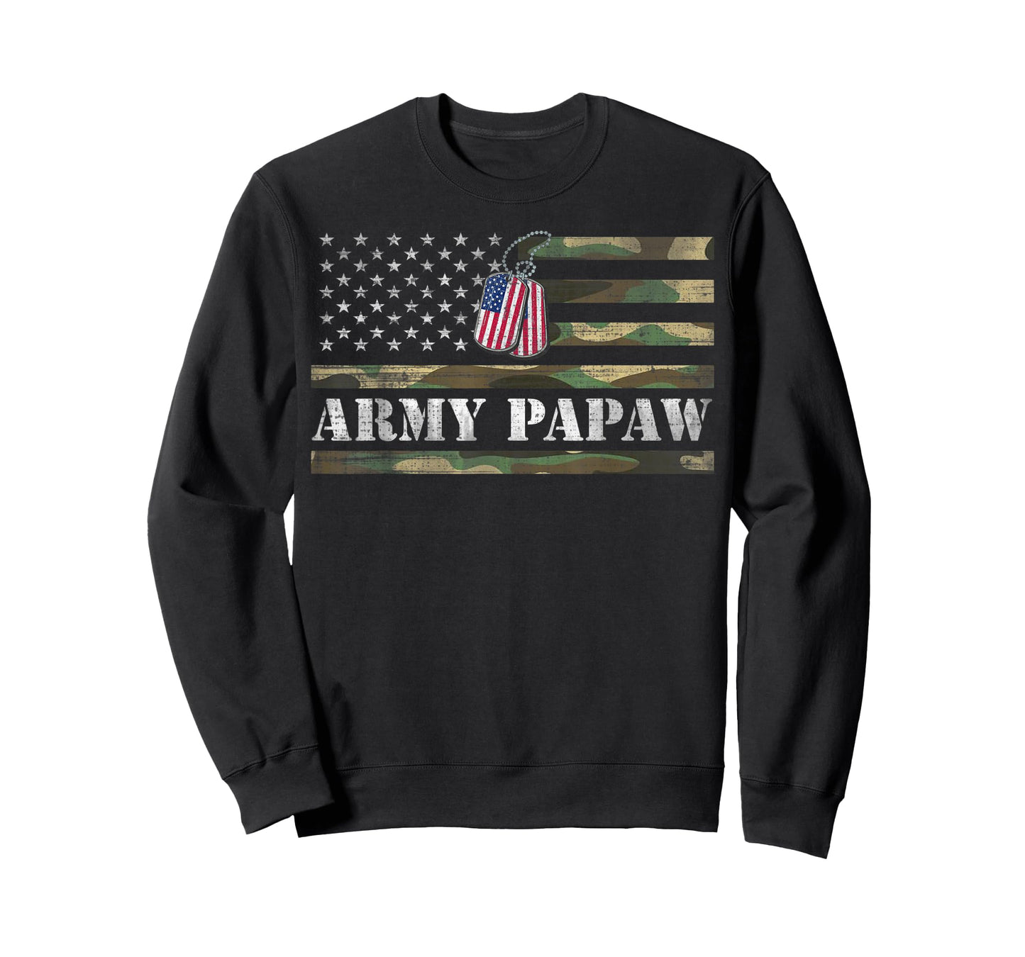 Army Papaw With American Flag Camo Gift For Veteran Day T-Shirt