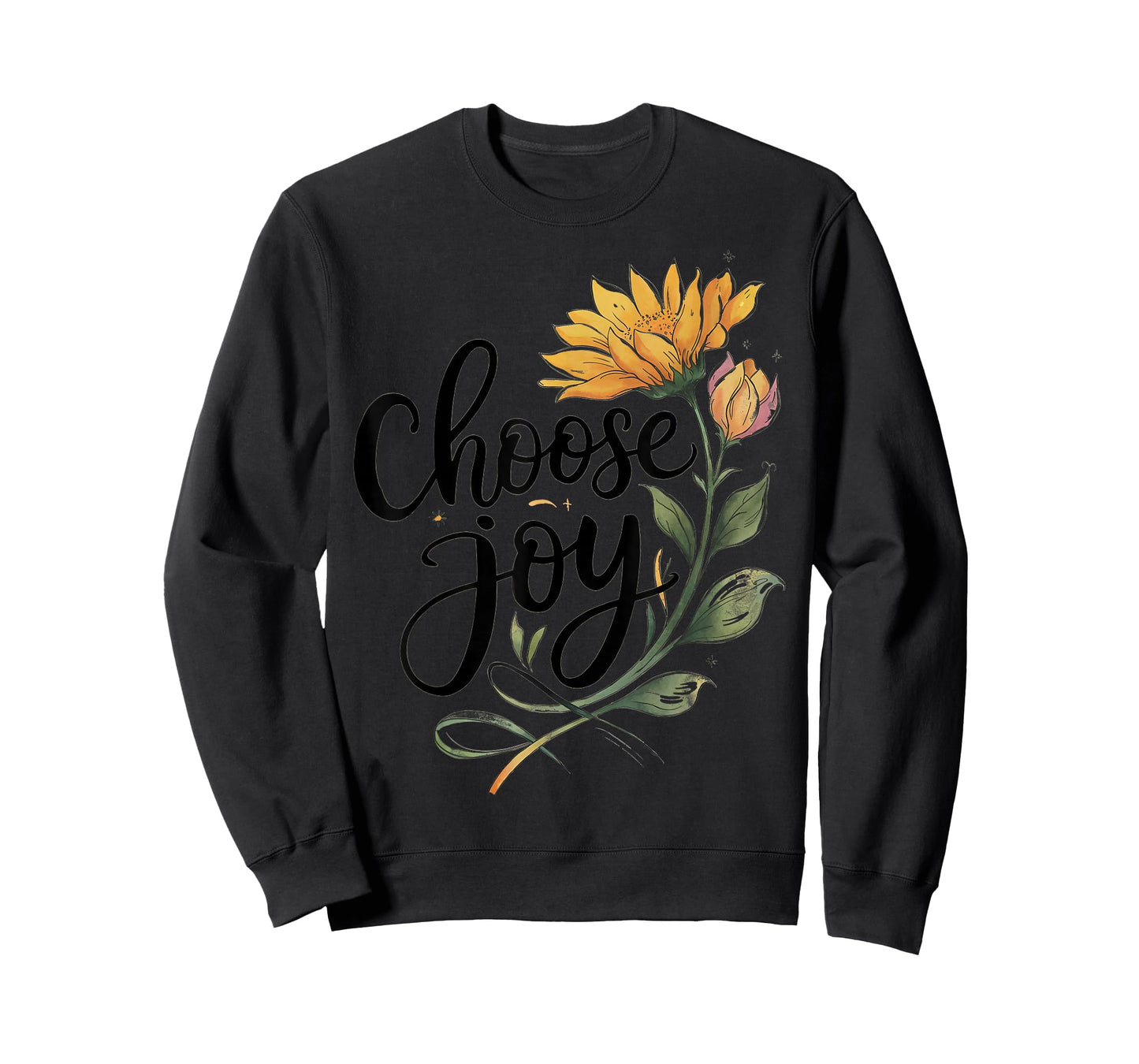 Choose Joy Inspirational Sunflower Floral Positive T-Shirt