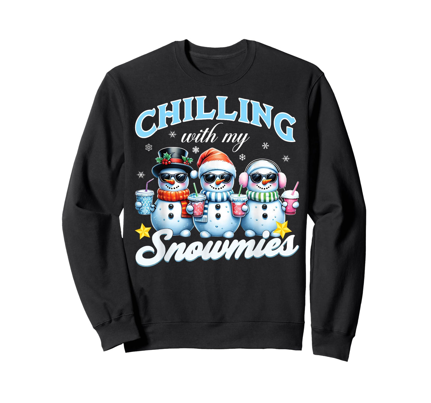 Chillin With My Snowmies Funny Snowman Christmas Kids Boys T-Shirt