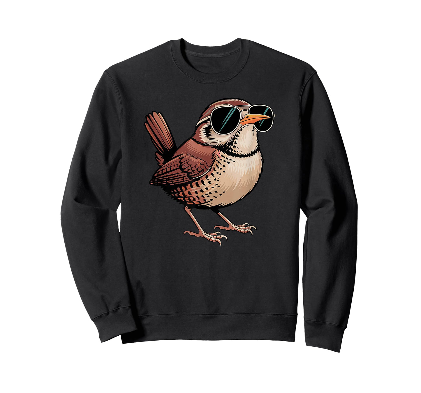 Cool Wren Wearing Sunglasses Bird Watching Lover Funny Humor T-Shirt