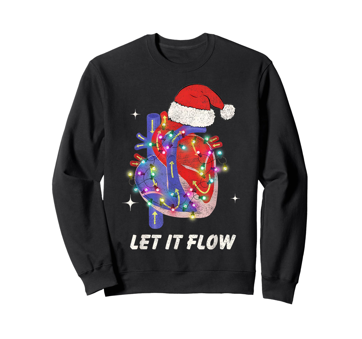 Christmas Cardiac Nurse Heart Anatomy CCU Nurse Xmas Cath L T-Shirt