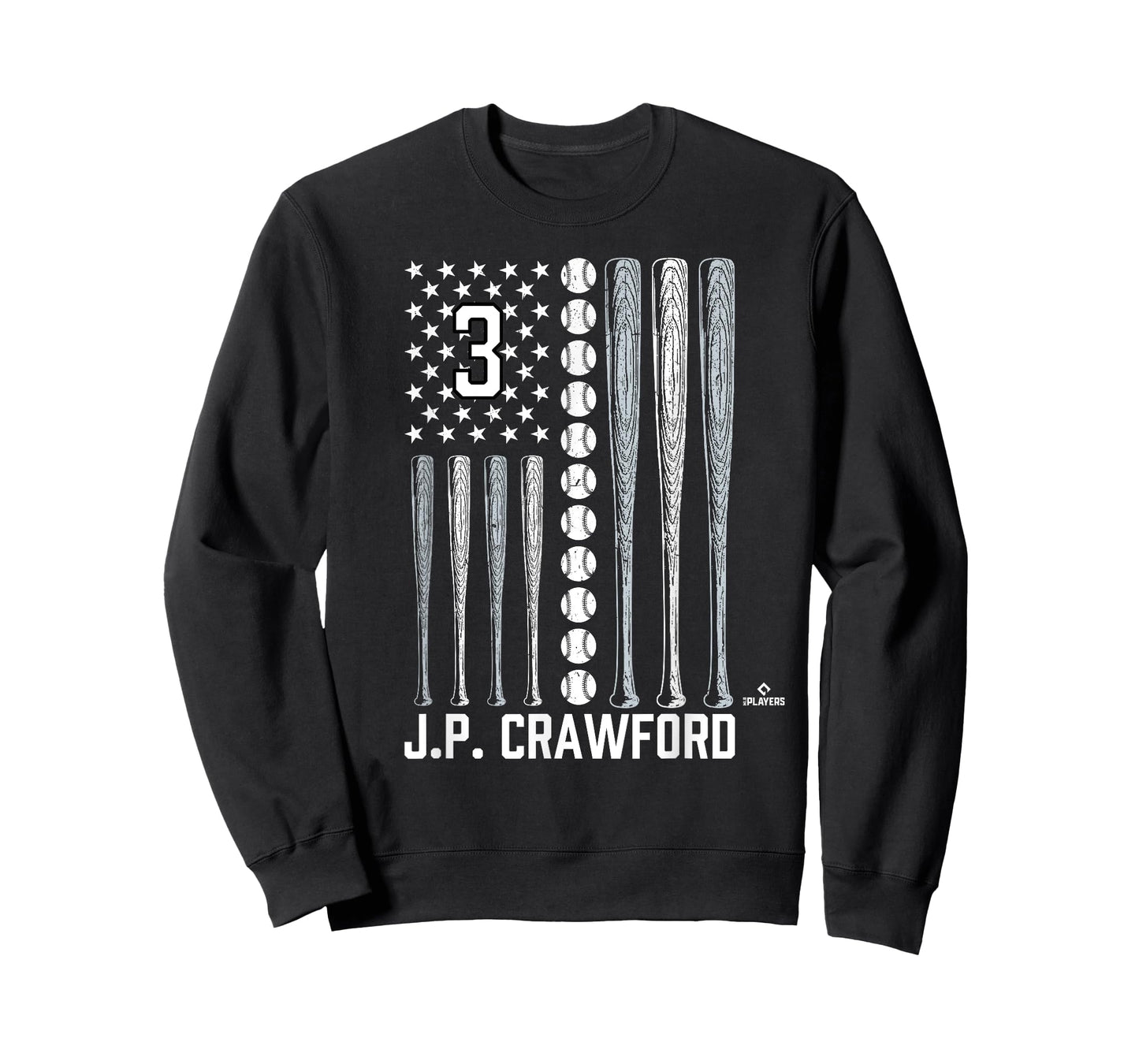 Baseball American Flag J.P. Crawford Seattle Baseball MLBPA T-Shirt