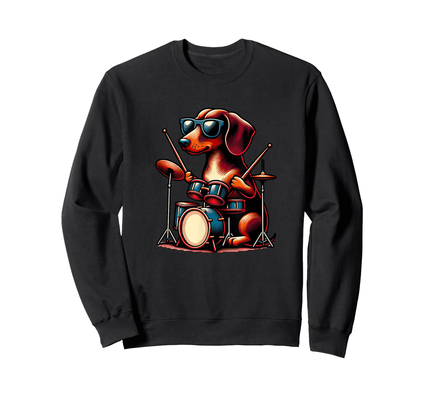 Unique Dachshund Beats Drumming Dog Enthusiast Art T-Shirt