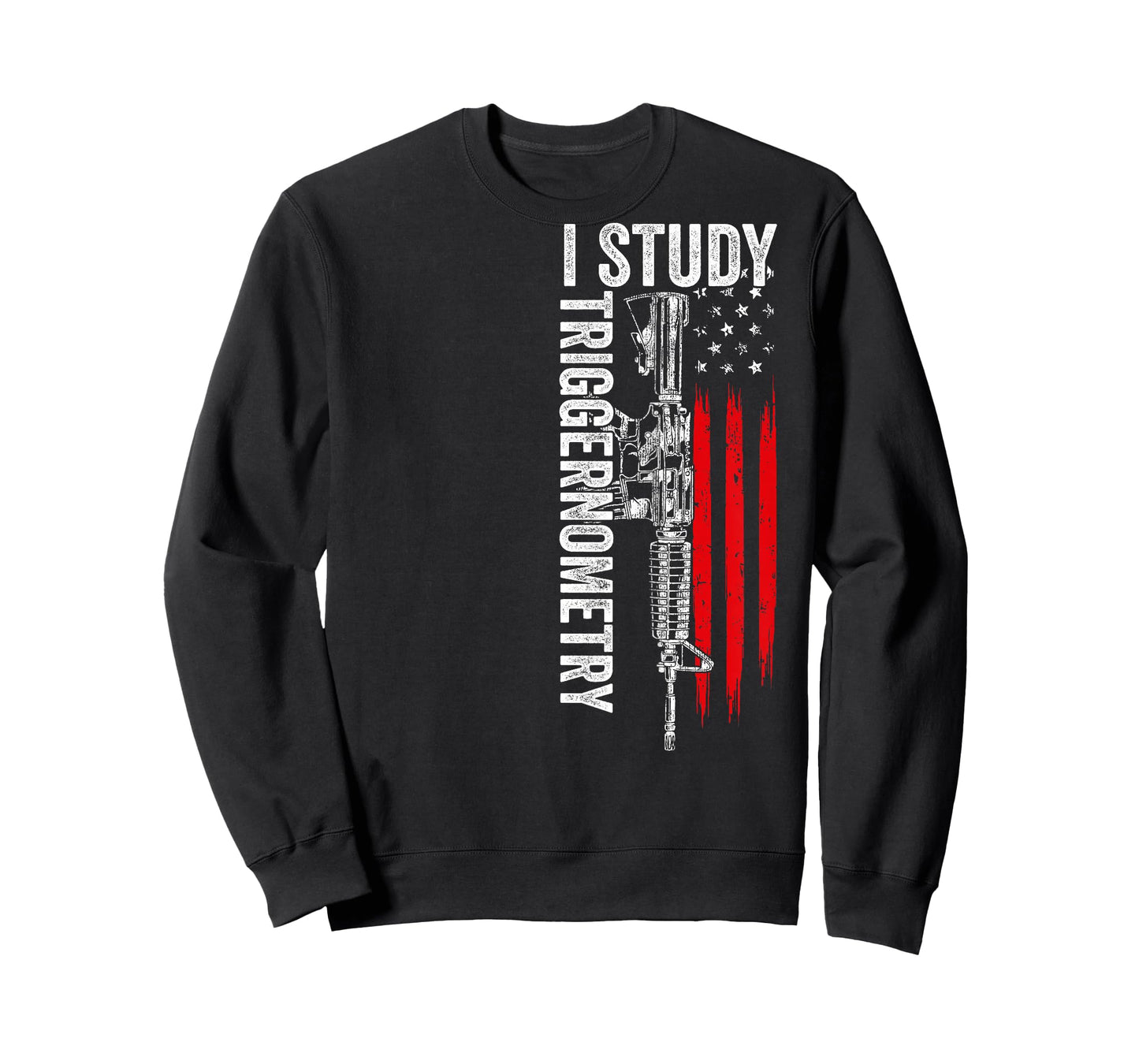 I Study Triggernometry Gun American Flag On Back T-Shirt