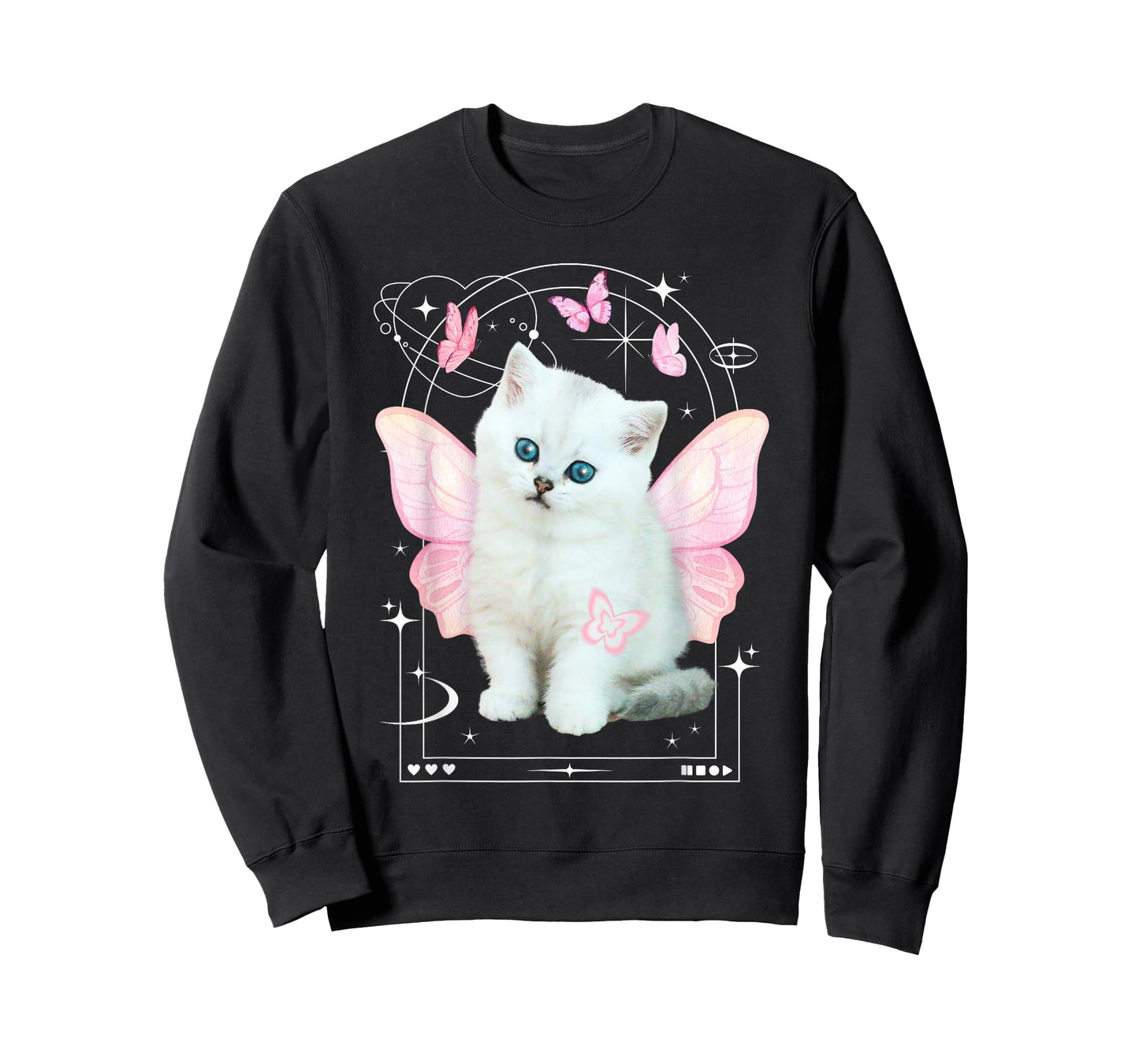 Cute y2k Aesthetic Cat Butterfly Fairy Cyber 2000s Graphic T-Shirt