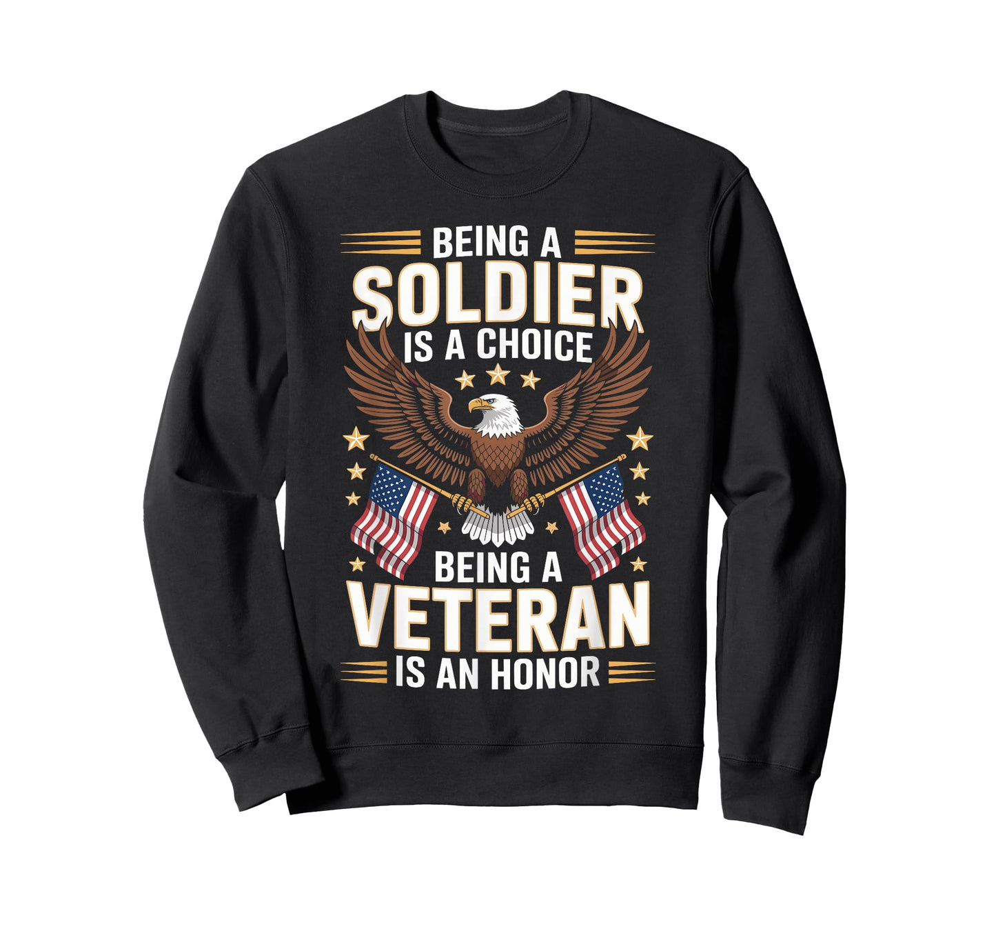 Being a Soldier is Choice Patriotic Eagle Design T-Shirt