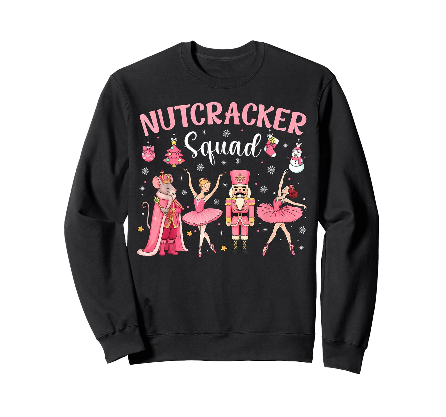 Nutcracker Squad Christmas Ballet Dance Cute Pink Ballerina T-Shirt