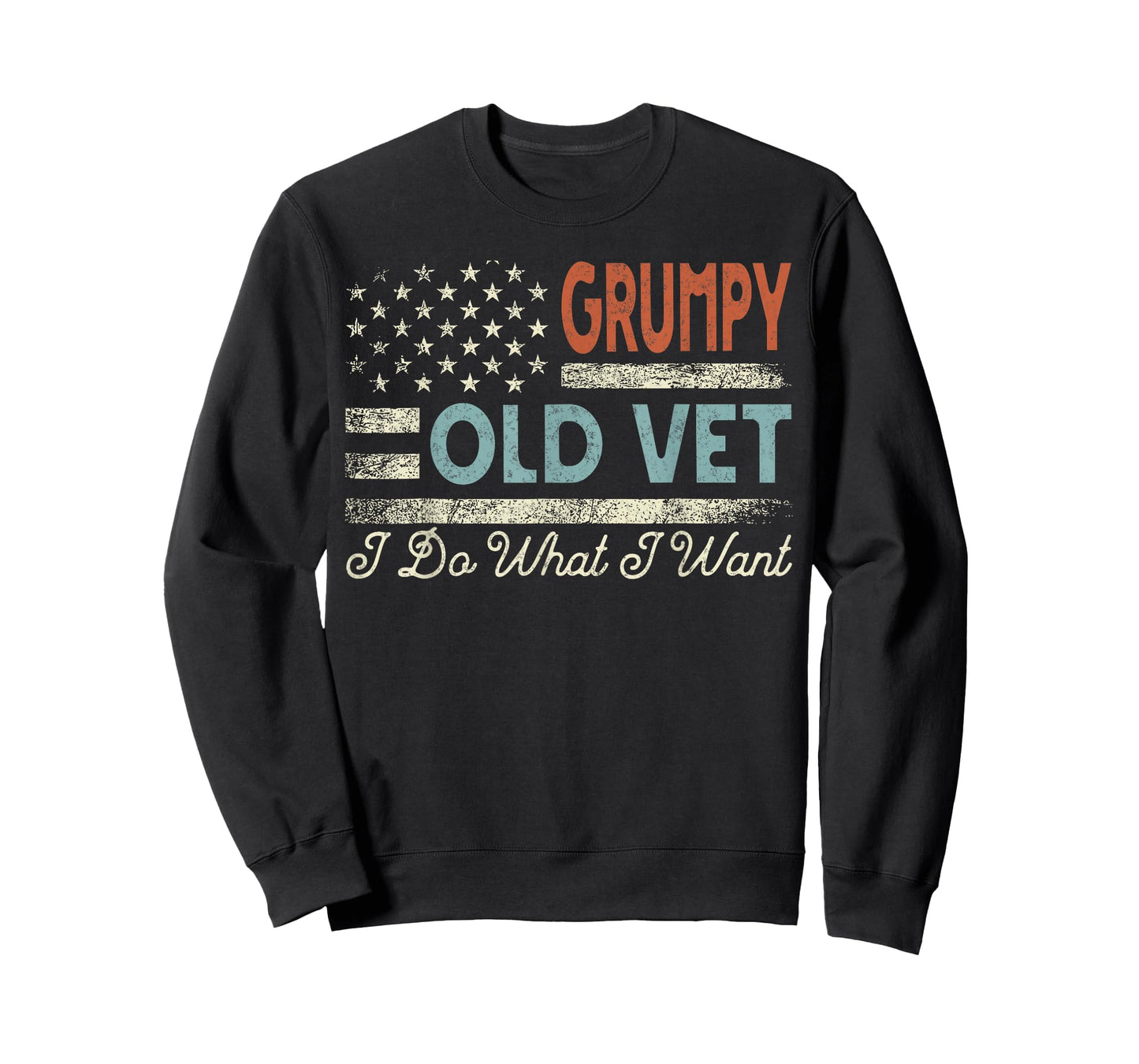 Grumpy Old Vet I Do What I Want Funny Retro Military Veteran T-Shirt