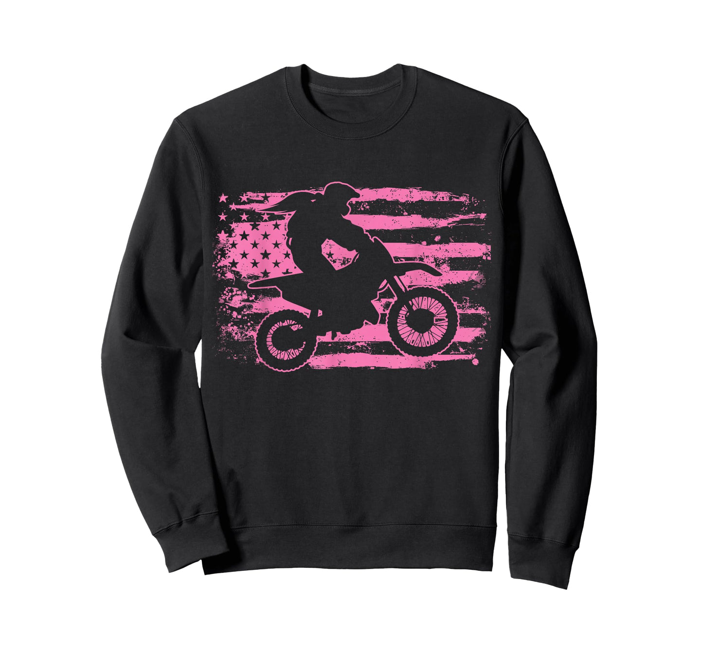 Motocross Dirt Bike Girl USA Flag T-Shirt