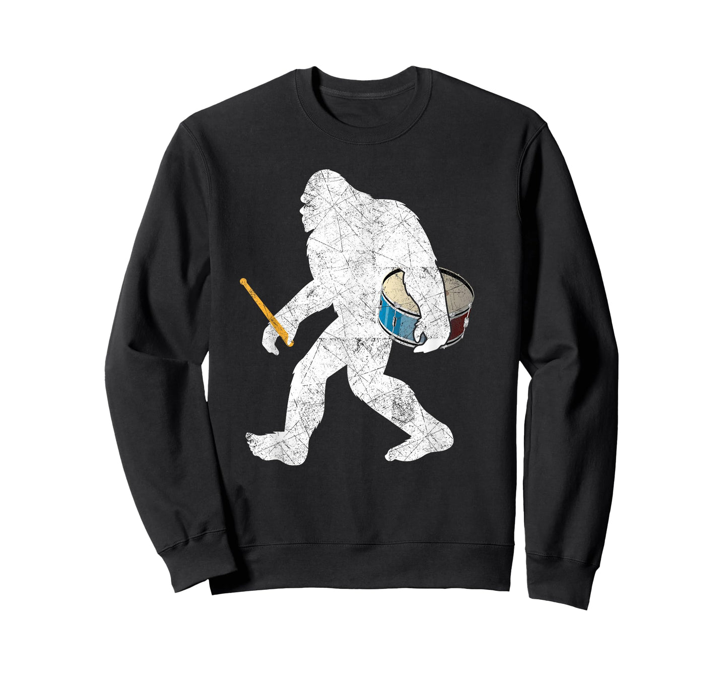 Bigfoot Sasquatch Carrying Drum T Shirt Drumsticks Gifts T-Shirt