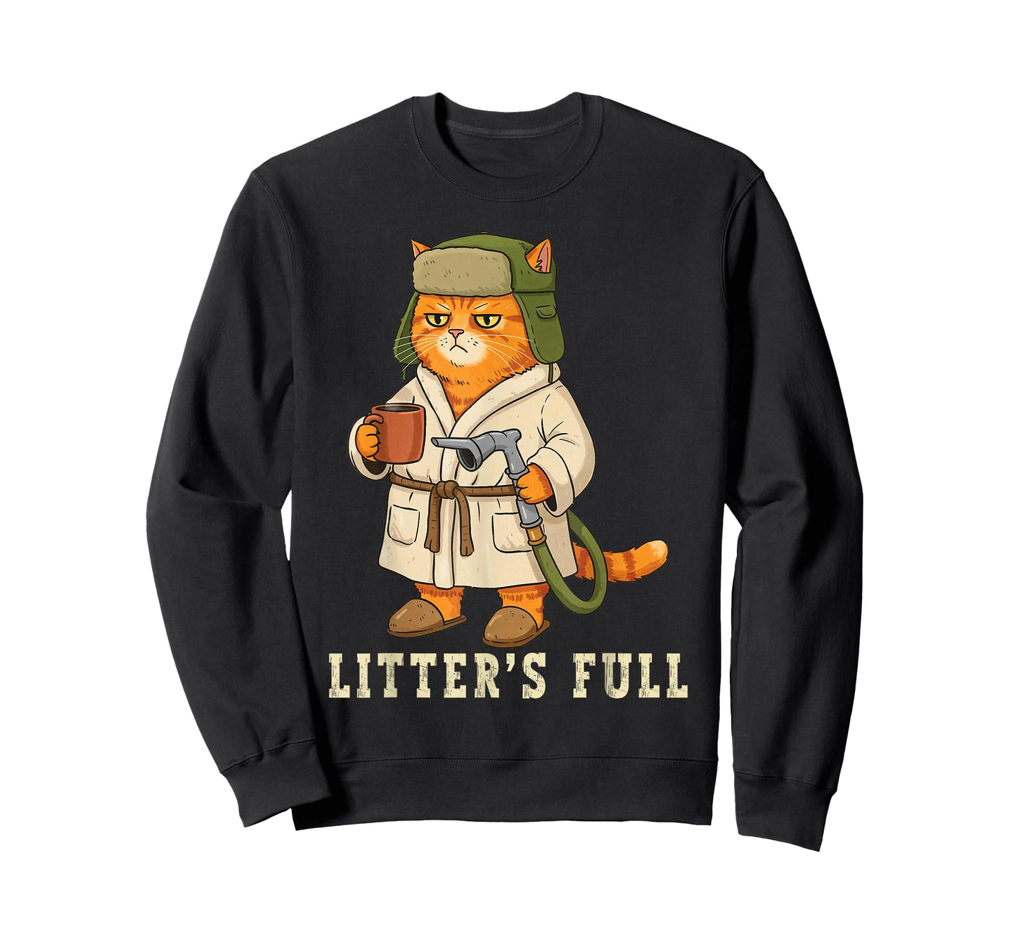 Litter’s Full Funny Cat Christmas Grumpy for Cat Lovers T-Shirt