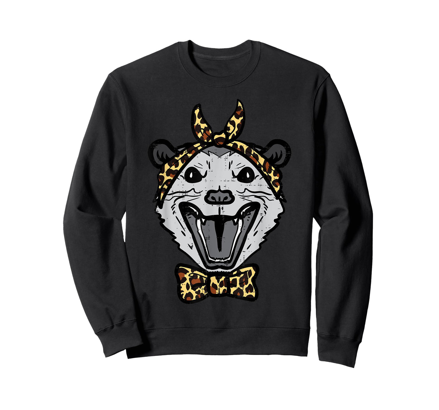 Opossum Leopard Bandana Bowtie Possum Mom Women Girls Kids T-Shirt