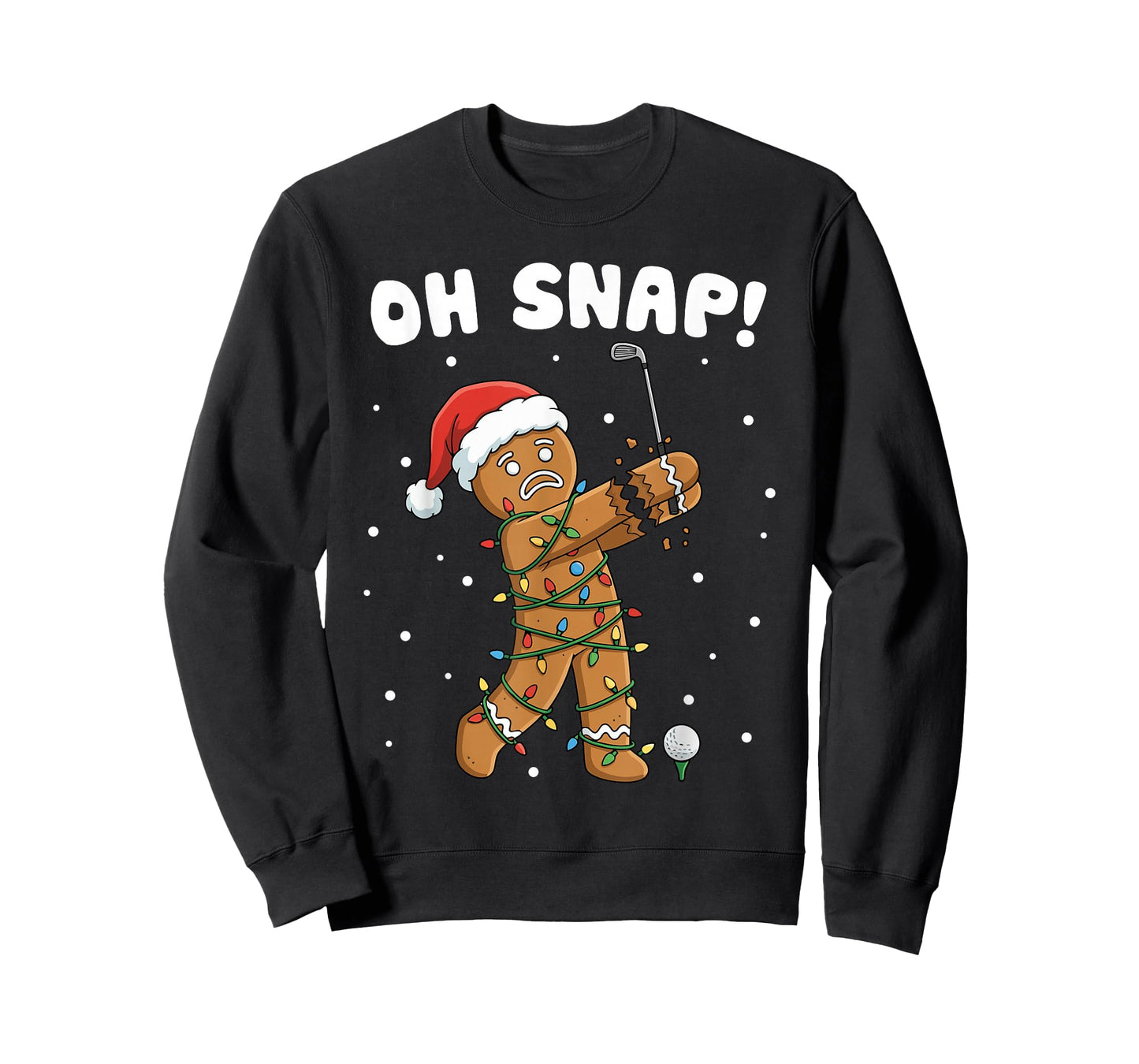 Christmas Gingerbread Oh Snap Cookie Xmas Golfer Golf Player T-Shirt