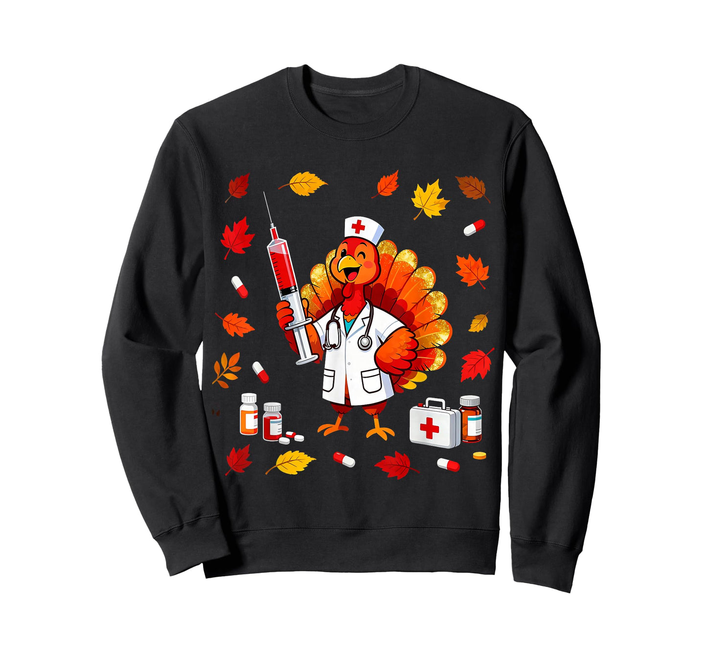 CNA Thankful Nurse Thanksgiving ER Turkey Medical Healthcare T-Shirt