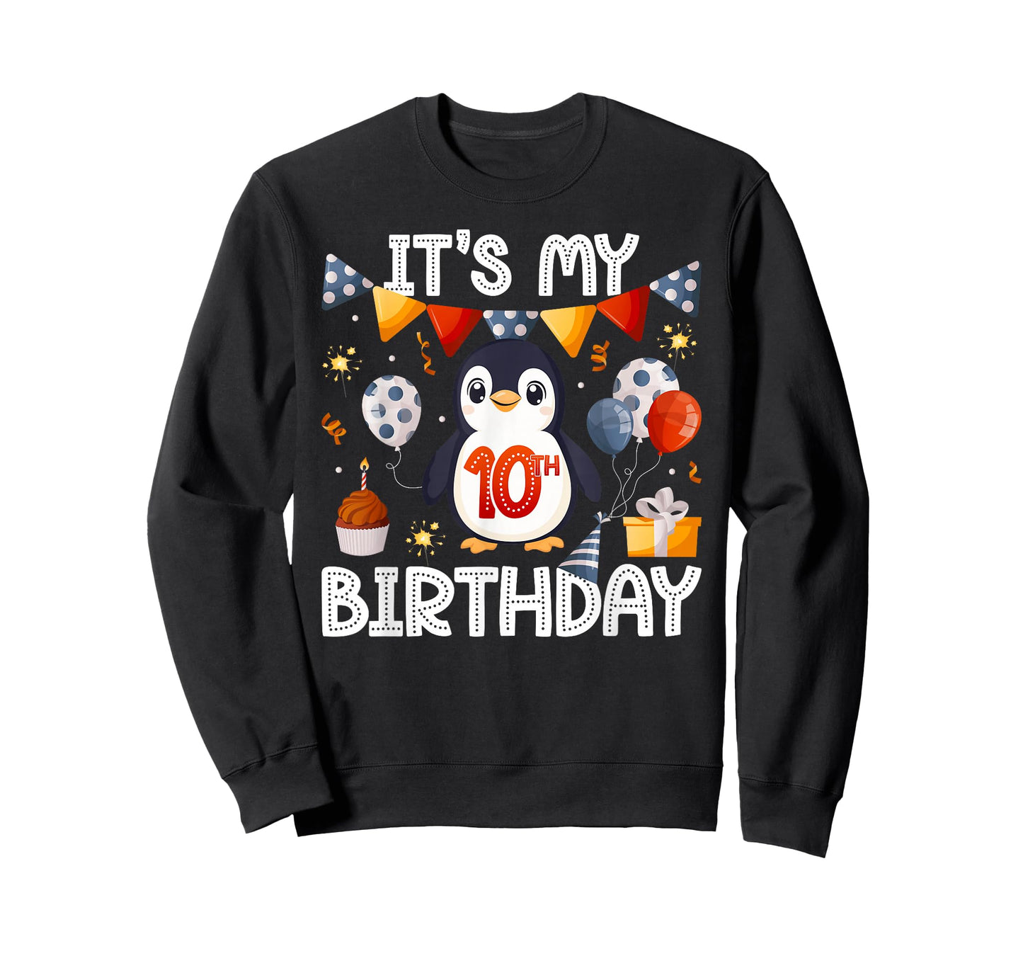 10th Penguin Birthday Party Ten Year Old Penguins T-Shirt