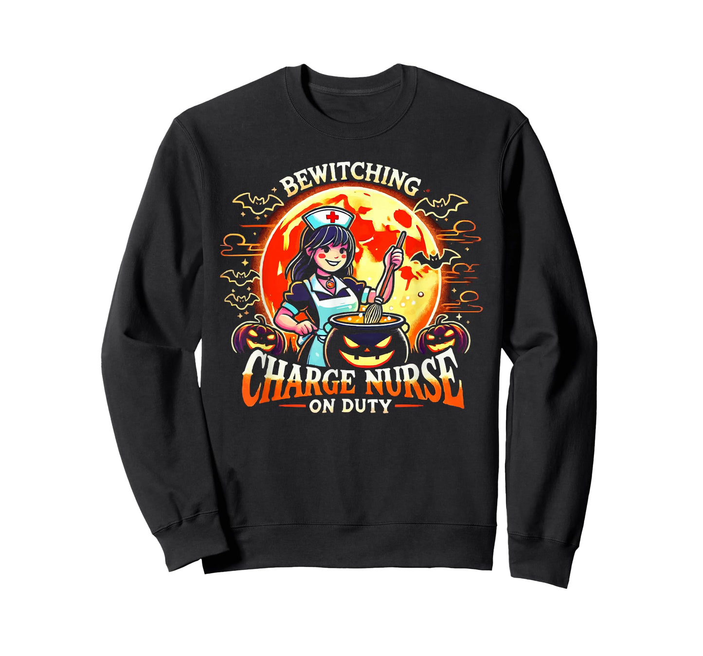Charge Nurse Halloween Spooky Nursing Trick Or Treat T-Shirt