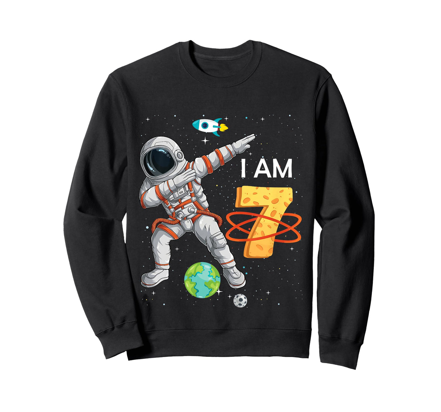 Kids Kids 7 Years Old Birthday Boy Astronaut Space 7th B-Day T-Shirt