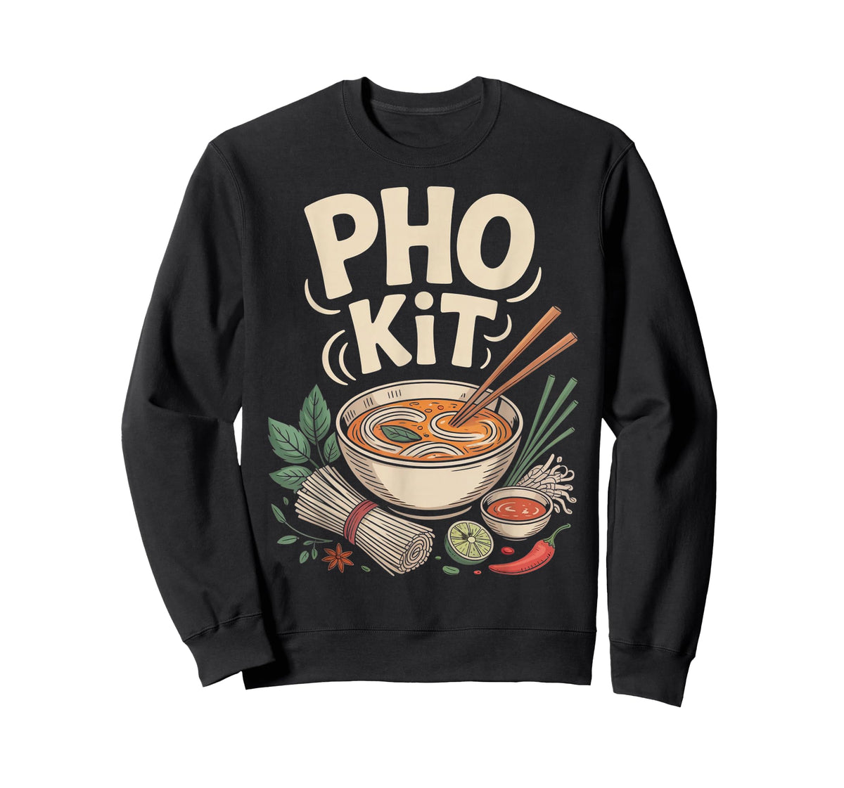 PHO Kit Vietnamese Noodle Soup Bowl Herbs Lime Chili T-Shirt