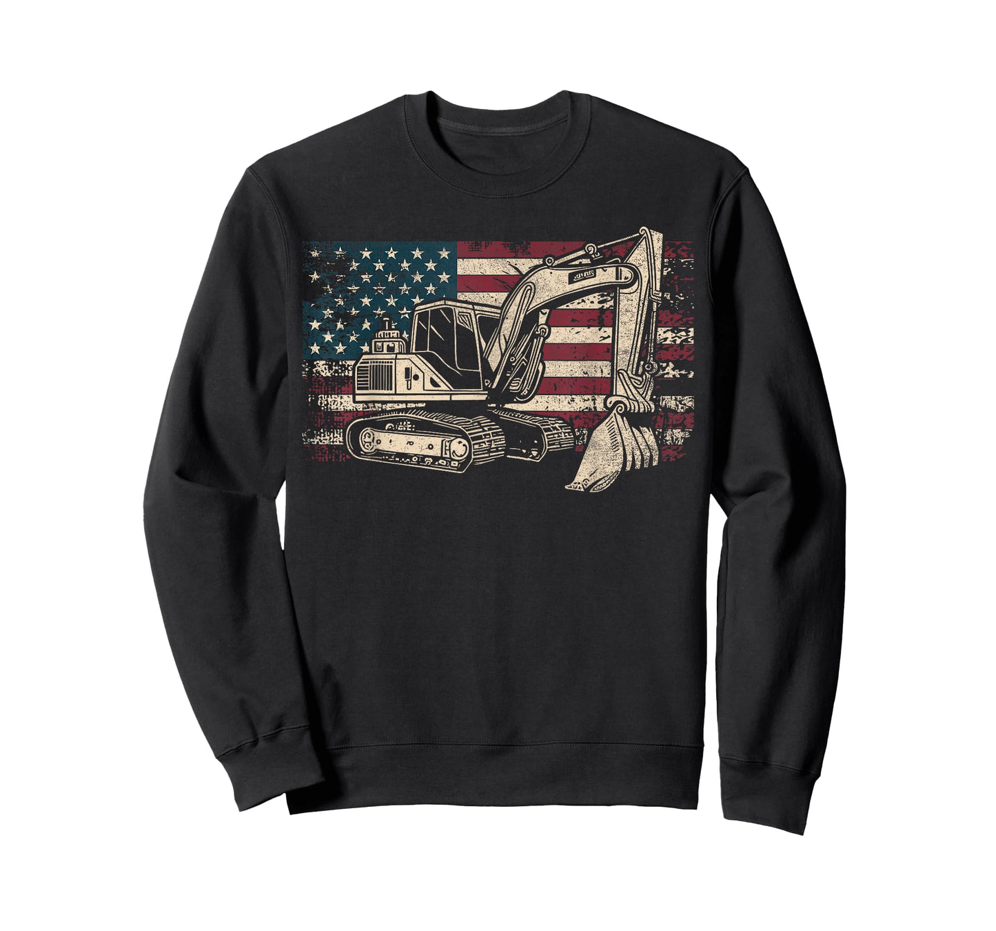 Excavator American Flag Patriotic Excavator 4th of July T-Shirt