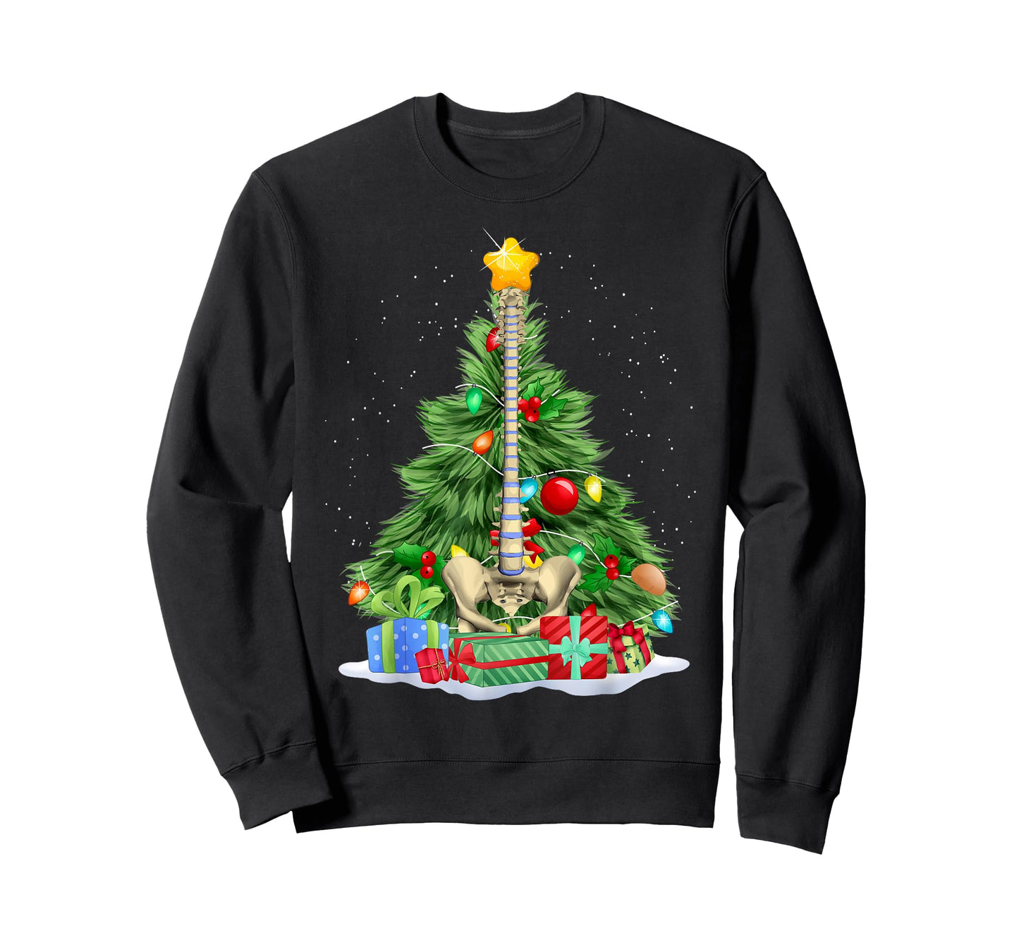 Chiropractic Spine Tree Chiropractic Anatomy Bone Christmas T-Shirt