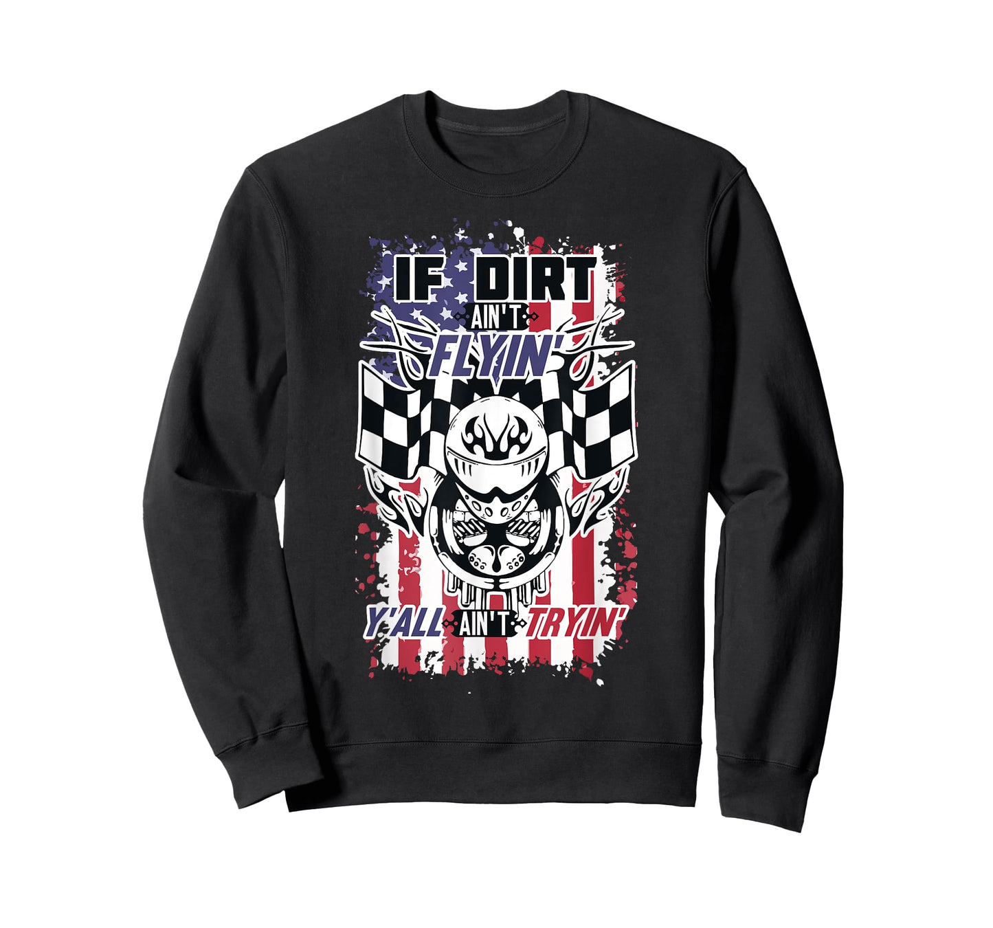 Patriotic Dirt Track, Motocross & Stock Car Racing T-Shirt T-Shirt